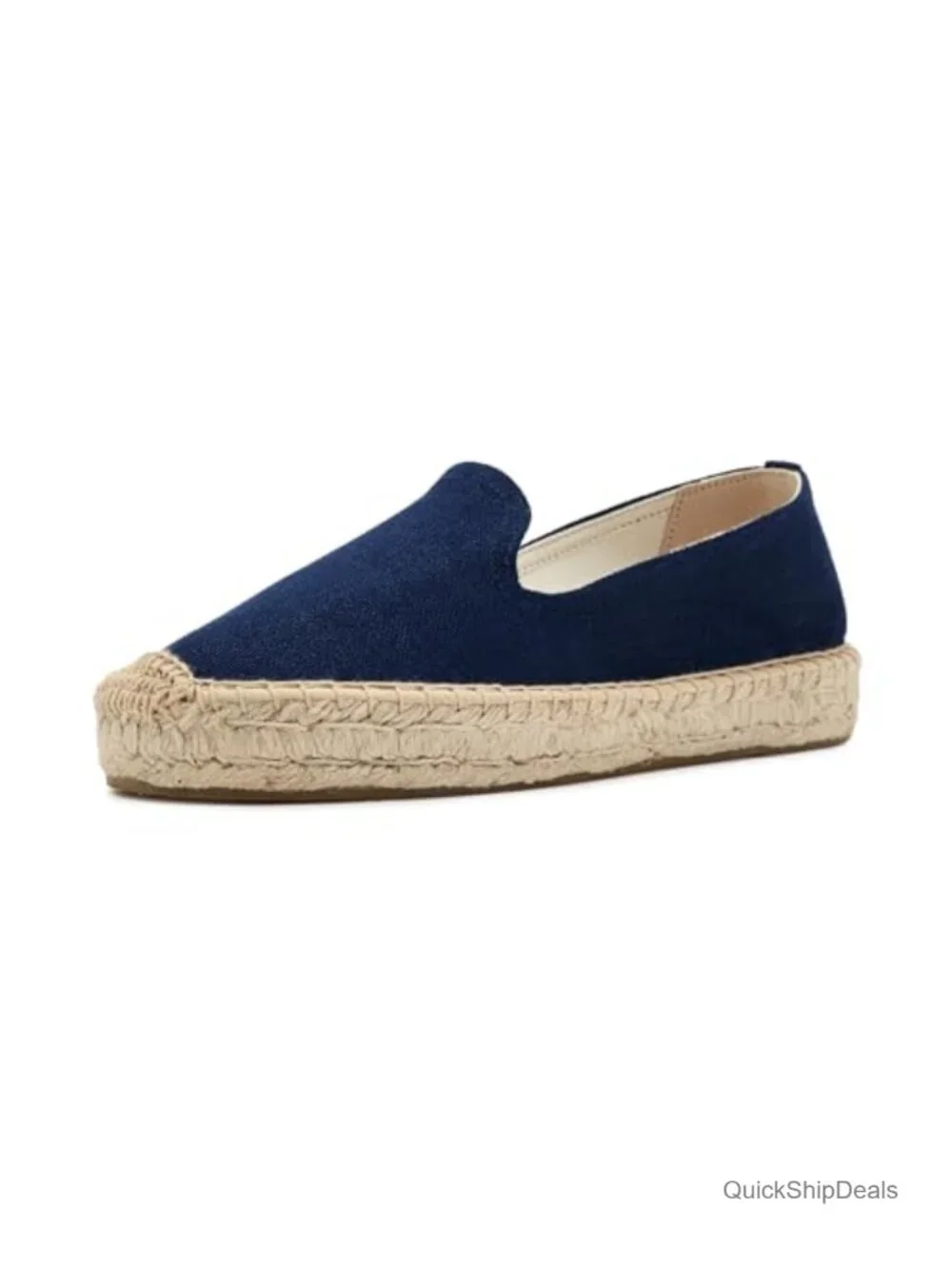Soludos Smoking Platform Espadrille Women's Cotton Slip-On Flats